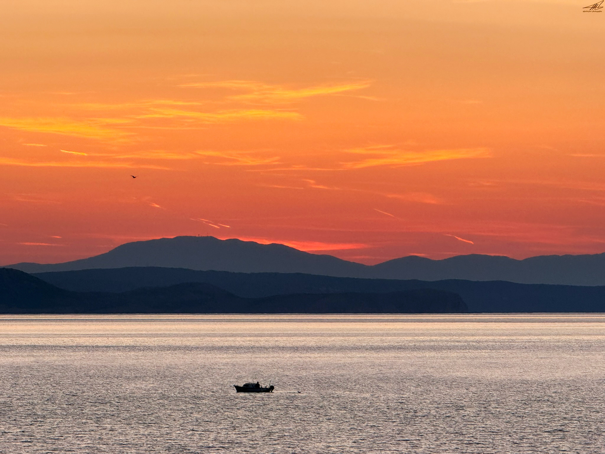 Sunset over the sea